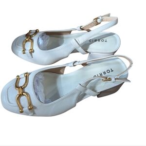 Torrid Women’s Slingback Heels Shoes Gold Buckle Size 9WWOff White Career Casual